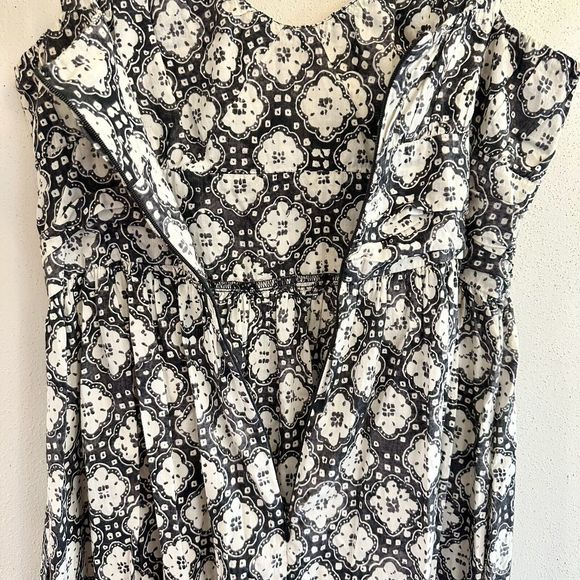 VINCE Dress Womens 6 Floral Print Knee Length Sundress Sleeveless Black - Picture 12 of 16